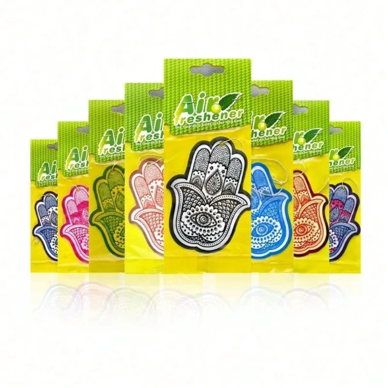 Hamsa Hand Pattern Hanging Car Air Freshener Assorted Fragrance Paper Scent Cards 5‑40 Pcs