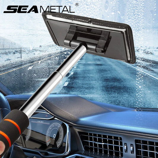 SEAMETAL Car Windshield Cleaning Brush Window Glass Clean Wiper Scalable Long Handle Scratch-Free Soft Wash Cloth Washing Tool