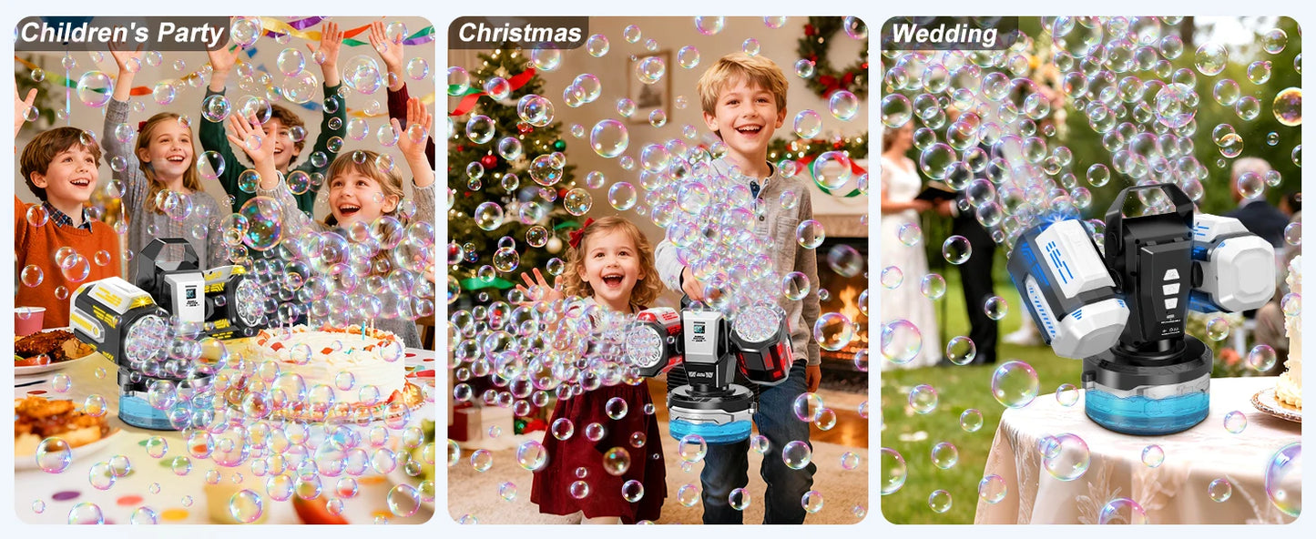 2026 Bubble Machine: Remote Control, Rgb Lights, 1800Mah Rechargeable Type-C |   No Bubble Solution