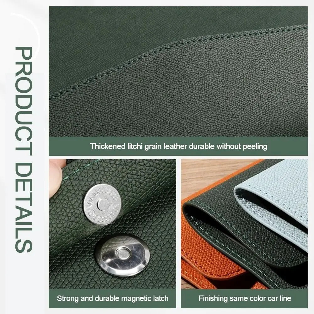 Stationery Dustproof Leather Leather Document Pouch Large Capacity A4 Leather File Folder File Bag for Men
