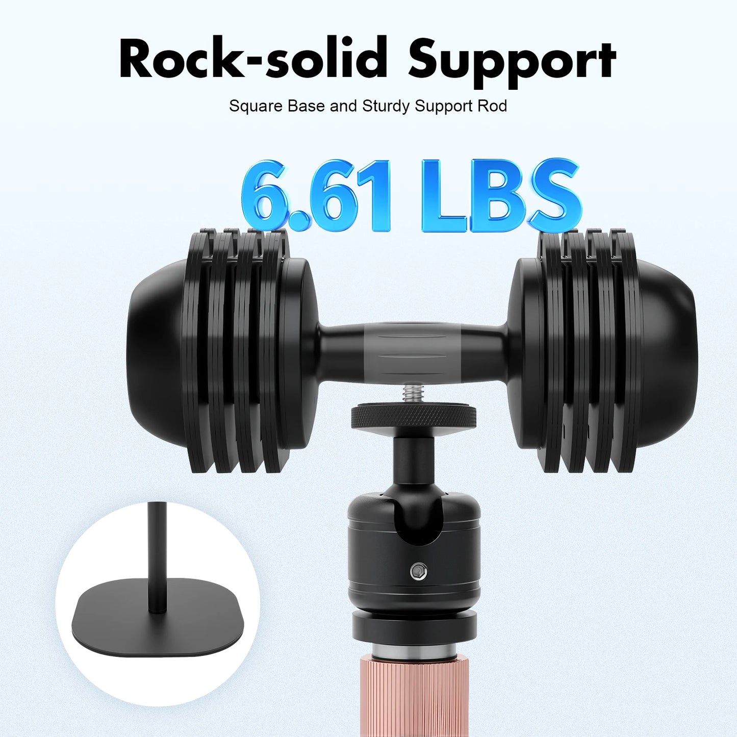 Adjustable Projector Floor Stand 25.6-47in ,360° Swivel Projector Stand with  EVA Pad, Portable Projector Mount for Home, Office