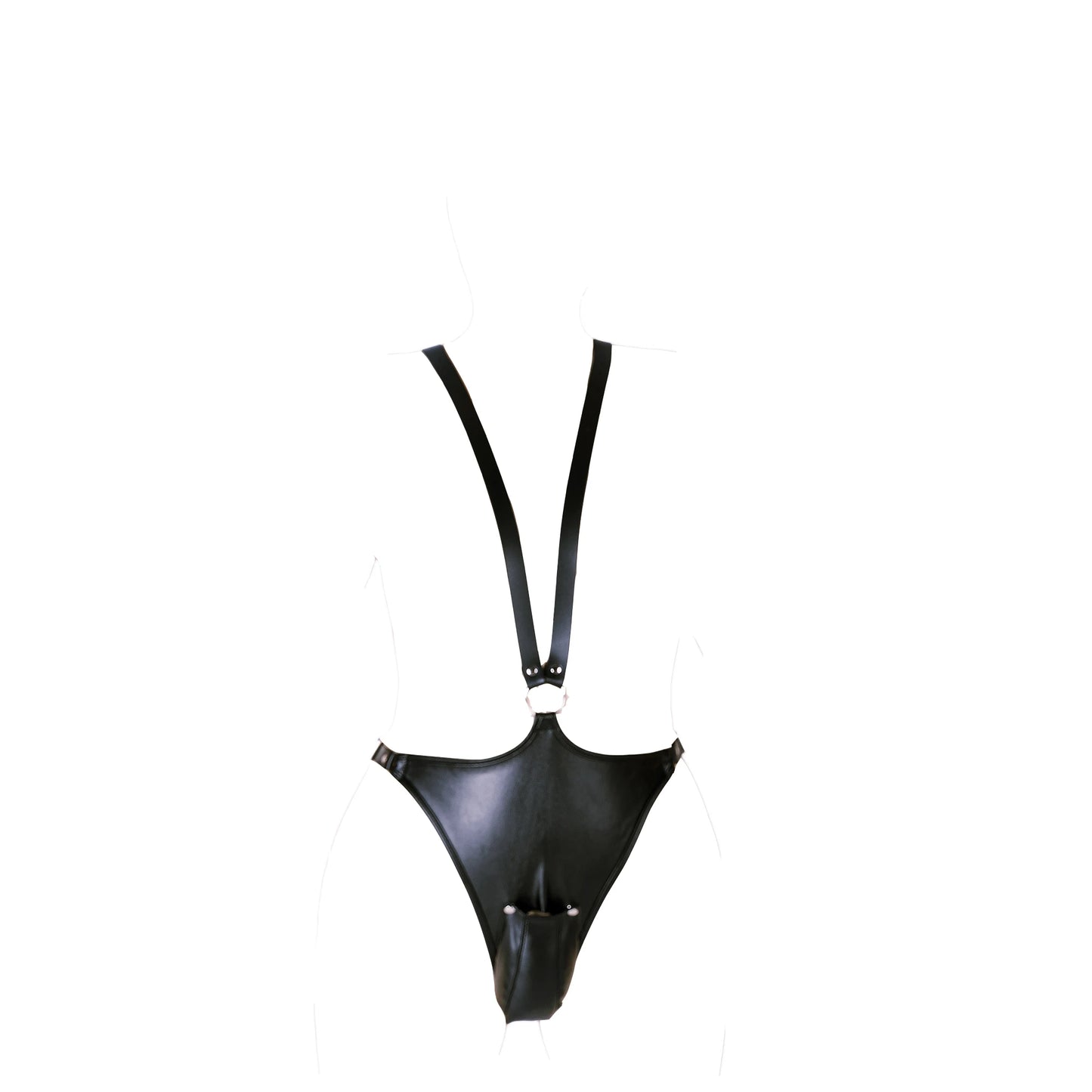 Erotic Underwear Men Leather G-strings With Open Penis Pouch,Fetish BDSM Bondage Men Gay Cock Cage Chastity Panty,Sexy Lingerie