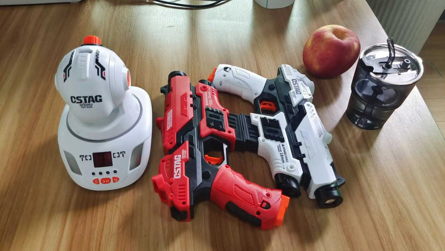 CSTAG Projector Shooting Game Guns Set New Kids Gifts Science&Imagination Toy For Boys Laser Tag Infrared Pistol Guns Game Toys