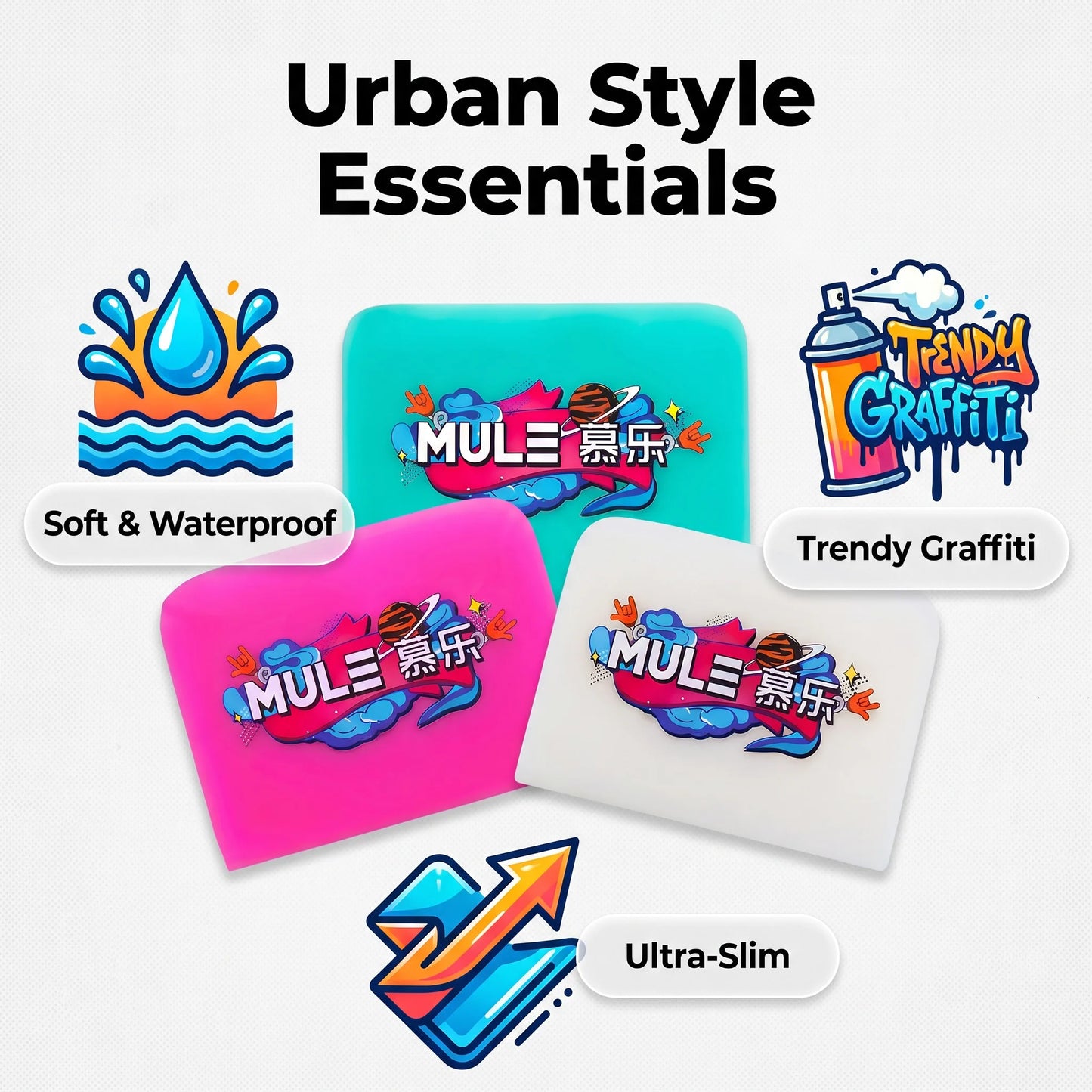 MULE Multi-Color TPU Car Vinyl Wrap Squeegee Scraper Auto PPF Film Installation Tool Essential Wrapping Tool for Professional Us