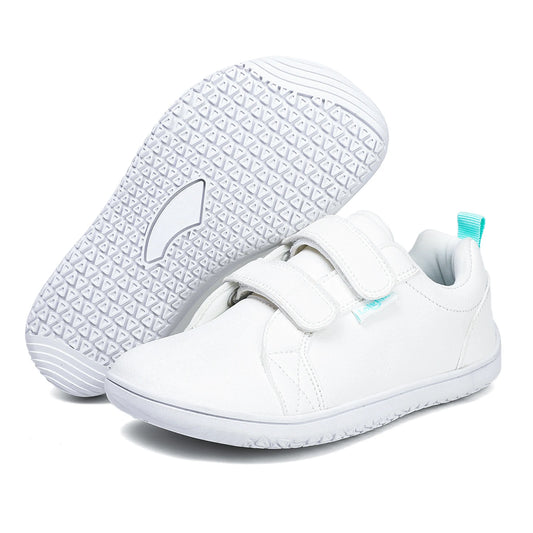 Boys Girls Barefoot Shoes Kids Wide Toe Minimalist Fashion Sneakers Lightweight Hook Loop Artificial Leather Walking Flats