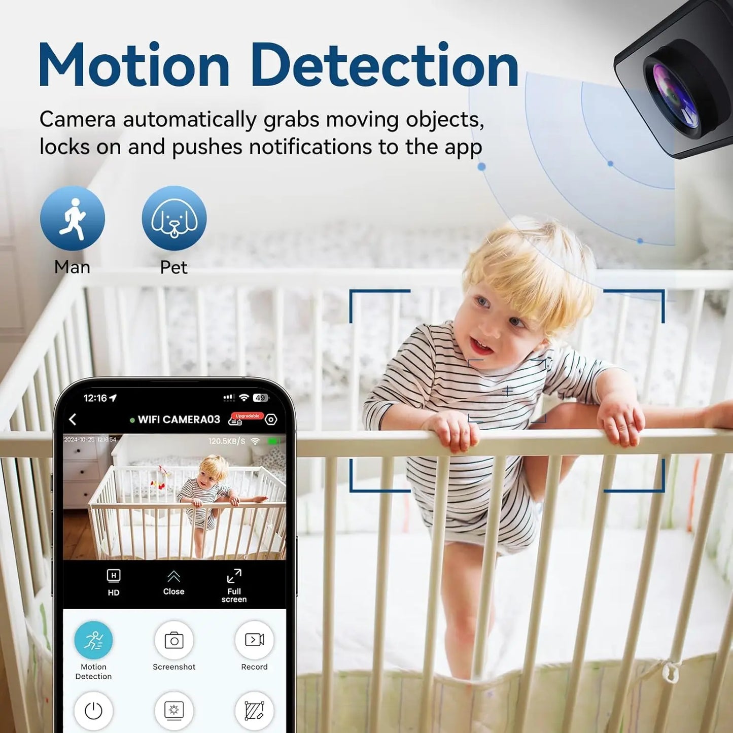 New 4K WiFi Wireless Security Camera Indoor Surveillance Monitor Motion Detection Remote View Home Security Protection Camcorder