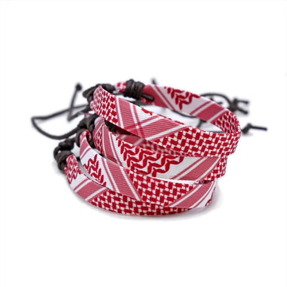 Geometric Polka Dot Palestine Bracelet for Men Women Hand Multicolor Weave Arabic Style Gaza Flag Jewelry Accessories