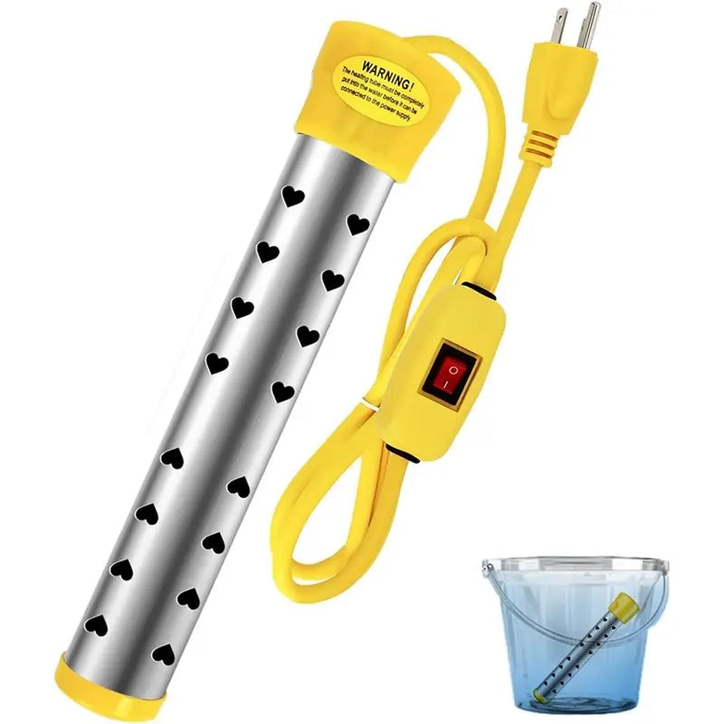 A98I-Mini Pool& Bucket Heater-Stainless Steel, 5 Gallon Immersion Water Heater With Intelligent Temperature Control-Us Plug