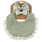 3Pcs/Set Solid Muslin Cotton Bamboo Baby Bib Tassel Lace Boy Girl Feeding Drool Saliva Towel Burp Cloth Adjustable Infant Scarf