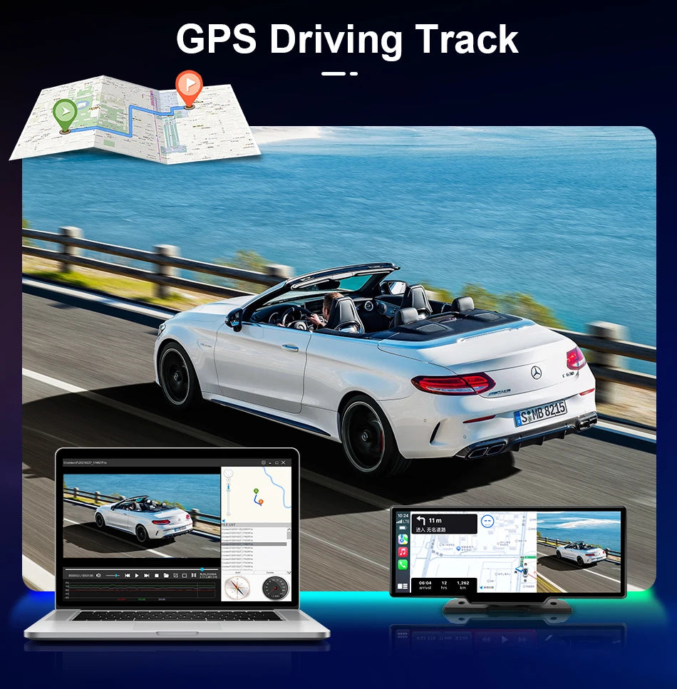 10.26 inch Car Play Screen,Wireless CarPlay & Android Auto Dash Cam Rear Camera Multimedia Stereo,AUX FM Radio,Car Touchscreen