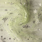Silver Snowflake Tulle Mesh Fabric Girl Doll Dress Christmas party wedding Decration DIY Sewing Cloth accessories