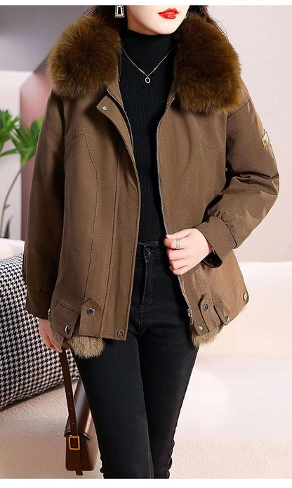 Upgraded 2023 Autumn/Winter omen's Pi vercomes Warm tras Coat Natural Fox Hair Fashion Wool Coat Temperament Slimming Inner Tank