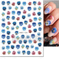 3d Nails Art Decals Spring Fruits Pink Full Tips Peony Magnolia Flowers Adhesive Sliders Stickers Decoration For Nails Manicure