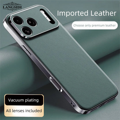LANGSIDI Luxury Ultra Thin Shockproof Leather Case For iPhone 17 16 Pro Max 15 Plus 14 13 12 11 Air Lens Protective Cover