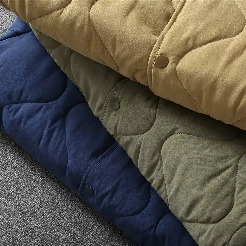 Vintage M65 Liner Jacket Men Winter New Khaki Thick Multi-pocket Tooling Padded Jacket Long Sleeve Cardigan Hunting Coat