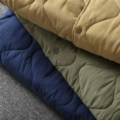 Vintage M65 Liner Jacket Men Winter New Khaki Thick Multi-pocket Tooling Padded Jacket Long Sleeve Cardigan Hunting Coat