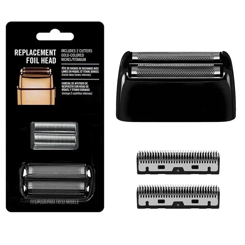 Replacement Head Foil and Cutters Blade Compatible with BaBylissPRO Double FXFS2 Metal Electric Shaver Razor, For BaByliss Razor