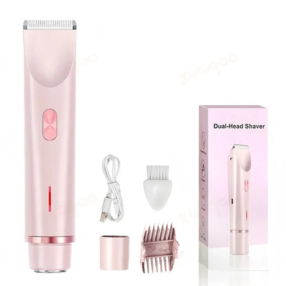 2 In 1 Women Electric Razors Bikini Trimmer Face Shavers Hair Removal for Underarms Legs Lady Body Trimmer Waterproof Painless
