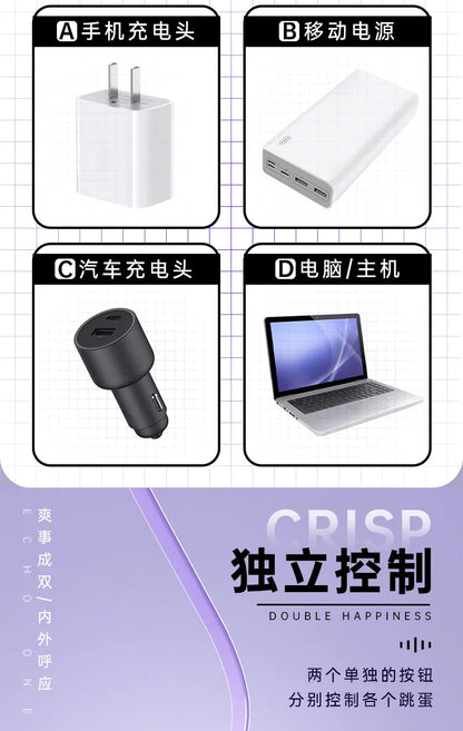 10 Frequency Double Vagina Balls Vibrator USB Silent Strong Shake in Front and Back for Foreplay Adult Fun Female Masturbation