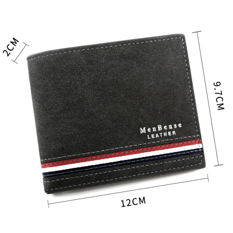 Short Men Wallets Zipper Coin Pocket Slim Card Holders Luxury Male Purses High Quality PU Leather Men's Wallet Money Clips