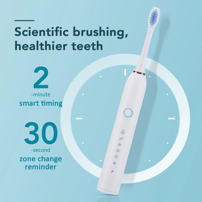 Electric Toothbrush For Teeth Brushes 6 Modes Dental Tooth Whitening Cleaner IP67 Waterproof Type-C Rechargeable Oral Care