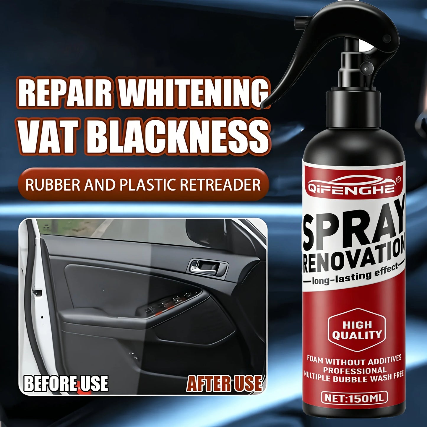 5.07oz Cleaner for Car Interiors, Leather Seat Polish And Conditioner, Stain Remover That Doesn'T Require Rinsing, Headliner Res