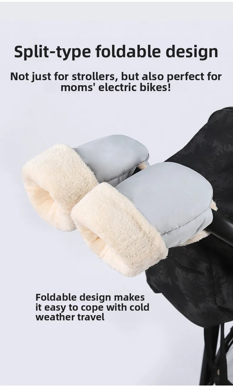 Stroller Gloves 1 Pair Winter Windproof Warm Simple Style Universal Prams Gloves Waterproof Baby Stroller Accessories