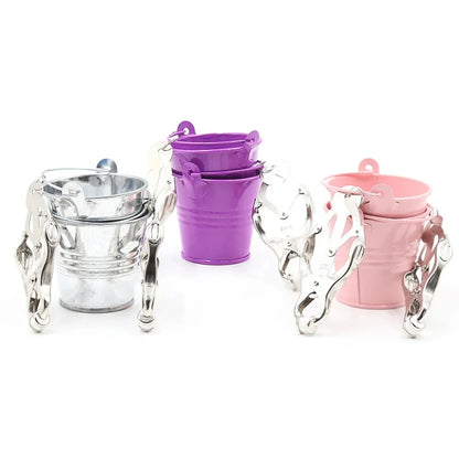 Nipple Clip Metal Chain Clip Clitoral Clip Adult Sex Toy Slave Bucket BDSM Small Water Bucket Silver Iron Chain Clip Suitable Fo