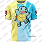 3D Full Print T-shirt Boys Girls Purple Lightning Anime Casual Oversized Children Short Sleeve Tops