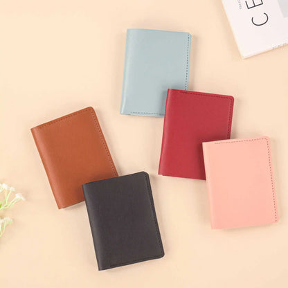 Homefish Solid Color PU Leather Small Wallet for Short Simple Women's Purse with Buttons Ultra Thin Credit Card Bag Coin Purse