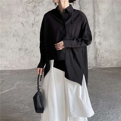 Women Skirts Gothic Irregular Skirts Pants Women High Waist White Black Long Skirts Female Pleated Skirts Culottes Women Clothes