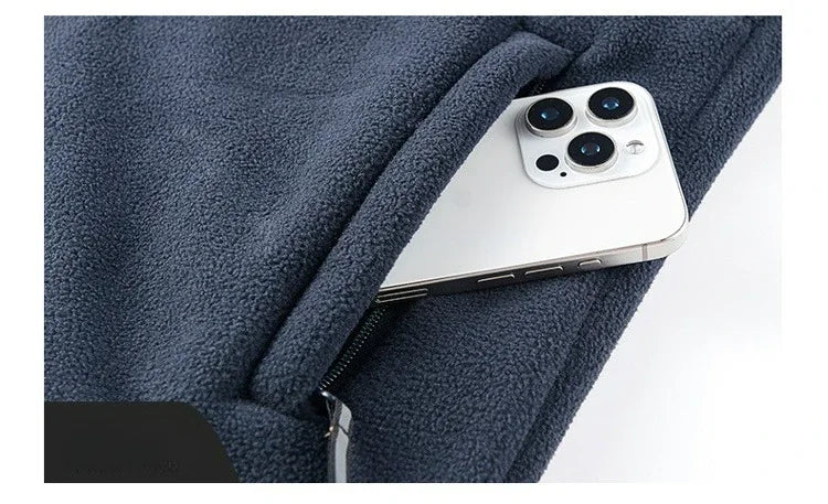 Autumn and Winter New Retro Trendy Jacket Men's Double Sided Polar Fleece Business Leisure Outdoor Couple Coat Top