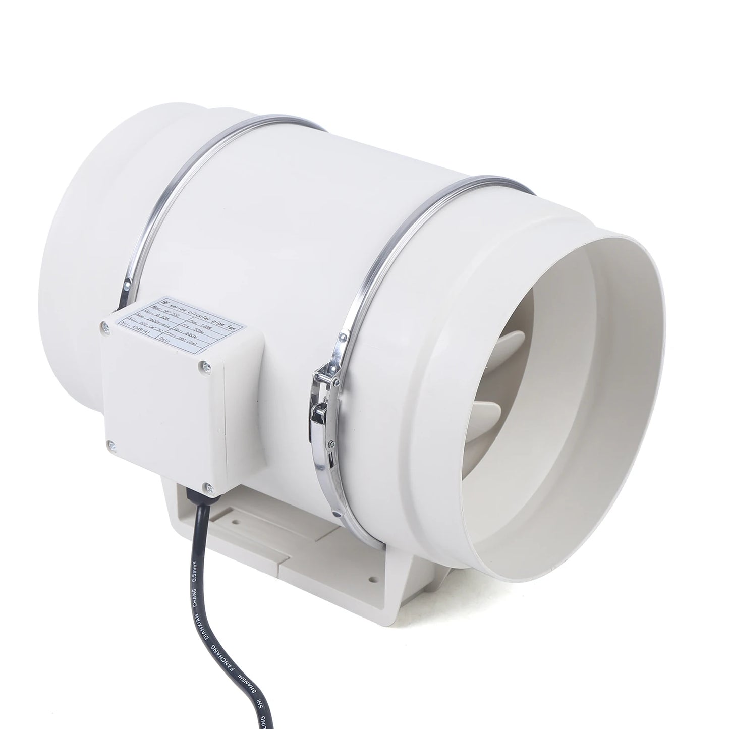 220V Exhaust Fan Silent Duct Ventilation Fan 2600RPM Duct Fan Pipe Extractor for Kitchen Bathroom Toilet (HF-100/HF-150/HF-200)