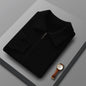 Men's 100% Merino Wool Thickened Sweater Polo Collar Business Zippered Cardigan Autumn Winter New Cashmere Jacket Knitted Top