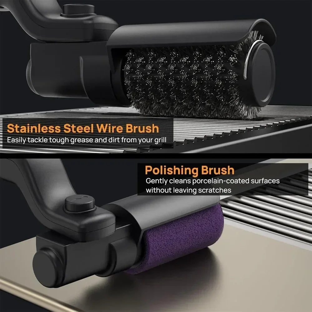 Cordless Rechargeable Electric BBQ Grill Brush Heavy Duty Outdoor Cleaning Tool Rotary Adjustable for Oil Stains