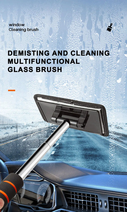 SEAMETAL Car Windshield Glass Cleaner Microfiber Car Window Cleaning Brush Extendable Handle Interior Exterior Car Wash Tools
