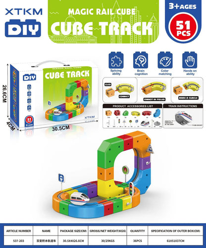 Electric Magnetic Track Set STEM Building Toy with Anti-Gravity Vehicles 100+ Pieces DIY Railway Model Creative Gift for Kids
