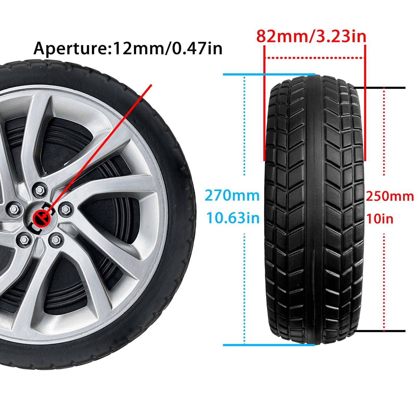 33CM/13'' 25CM/10'' PU Solid Rubber Tire for Children Electric Ride on Toy Car Power Wheels ﻿Alligator Tires Wheels Upgrade Part