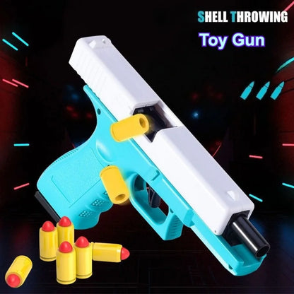 Mechanical G17 Soft Bullet Toy Gun Shell Throwing Continuous Firing Launcher Model Outdoor Sports Shooting Games for Children
