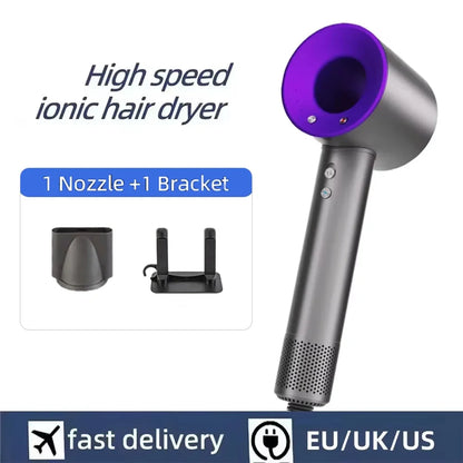 Professional Ionic Hair Dryer, 1800W High Speed Blow Dryer with Diffuser & Nozzle, Constant Temperature Hair Care, Powerful AC M