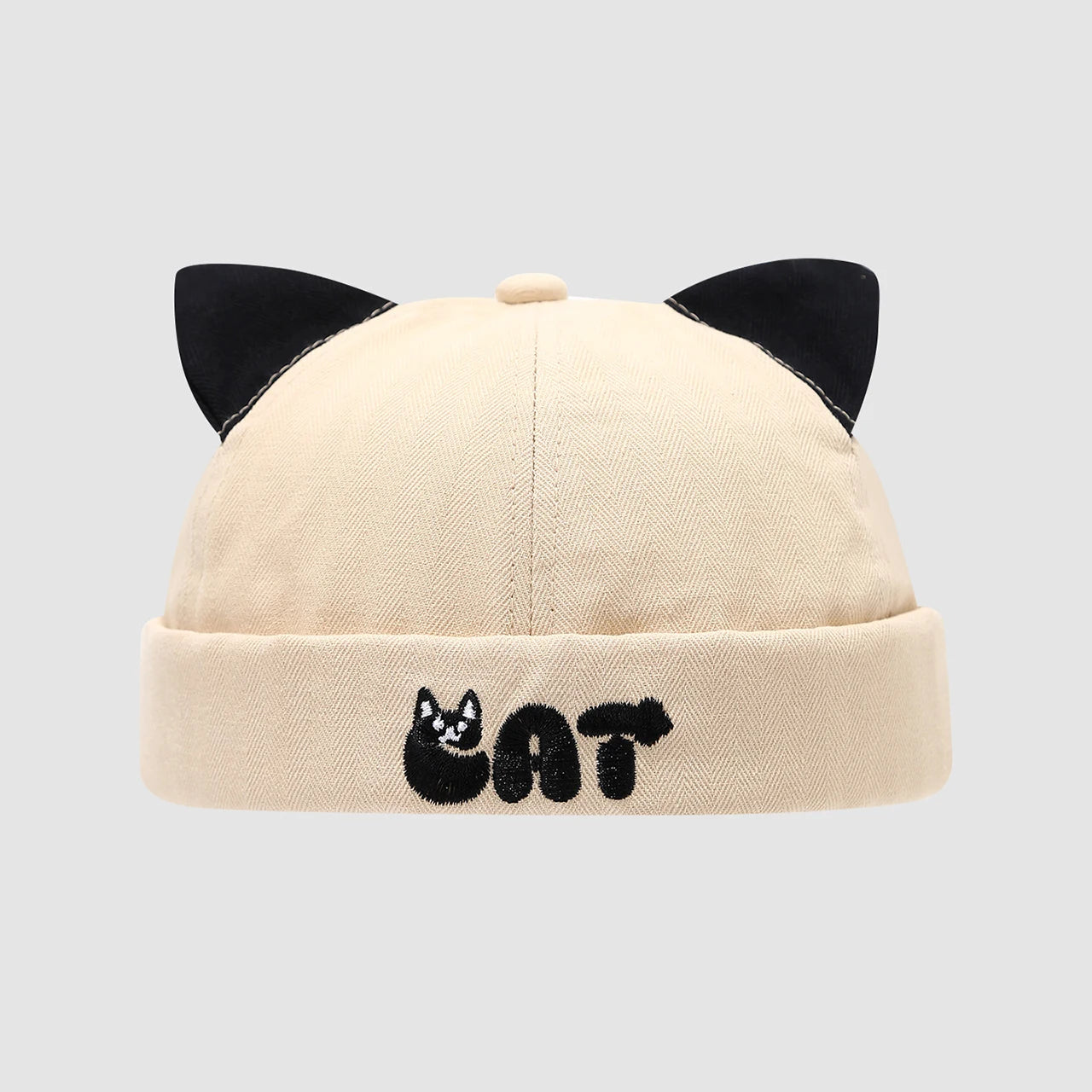 Cute Cat Ear Baby Docker Hat Cartoon Solid Color Toddler Brimless Cap Boy Girl Beanies Summer Cotton Kids Melon Landlord Hats