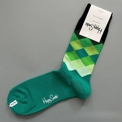 Cotton Happy Socks Men's Classic Crew Sock Shoe Size 10 - 13 Soft