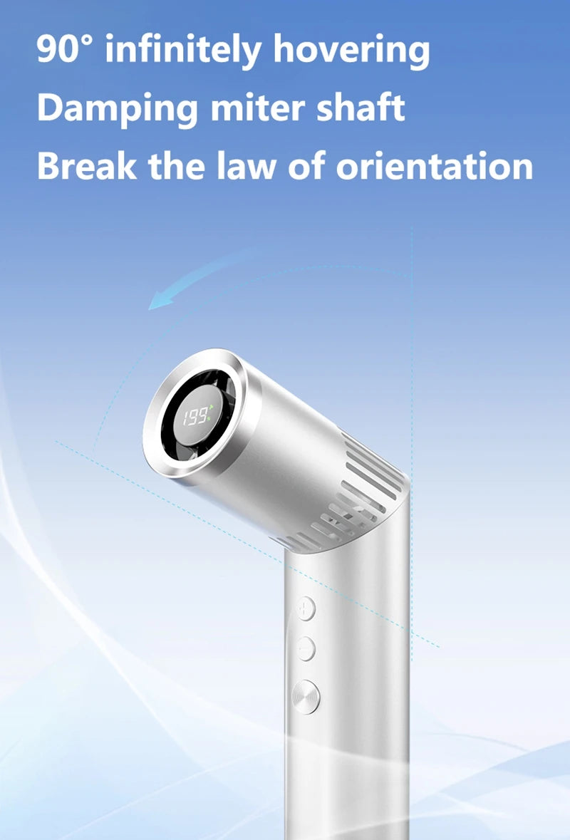 Lenovo Portable Foldable Handheld Fan Brushless Motor USB Rechargeable Mini Fan 199-Speed Settings with LED Display Small Fan