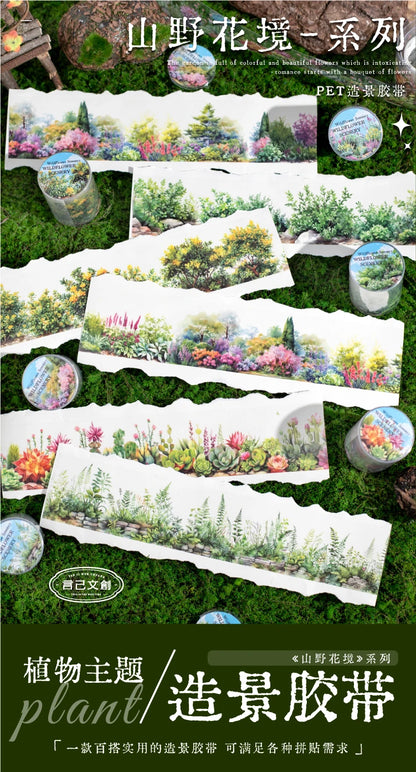 50mm*2m Plant flower landscape PET Tapes Creativity Scrapbooking Hand Account Adhesive hand made Diy Junk Journal Craft Supplies
