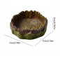 Multi-functional Reptile Feeding Bowl Multicolor Tree Stump Shape Crawler Water Basin Faux Stone Leak Proof