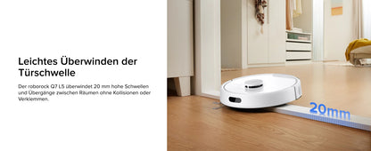 Roborock Q7 L5 robot vacuum cleaner (Q5 Pro upgraded version) has 8000Pa super suction, double anti-entanglement, precise LiDAR navigation, and intelligent restricted area.