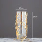 Gold Hollow Coral Vase Transparent Glass Vase Ornament Metal Rack Living Room Hydroponic Flower Arrangement Home Decoration