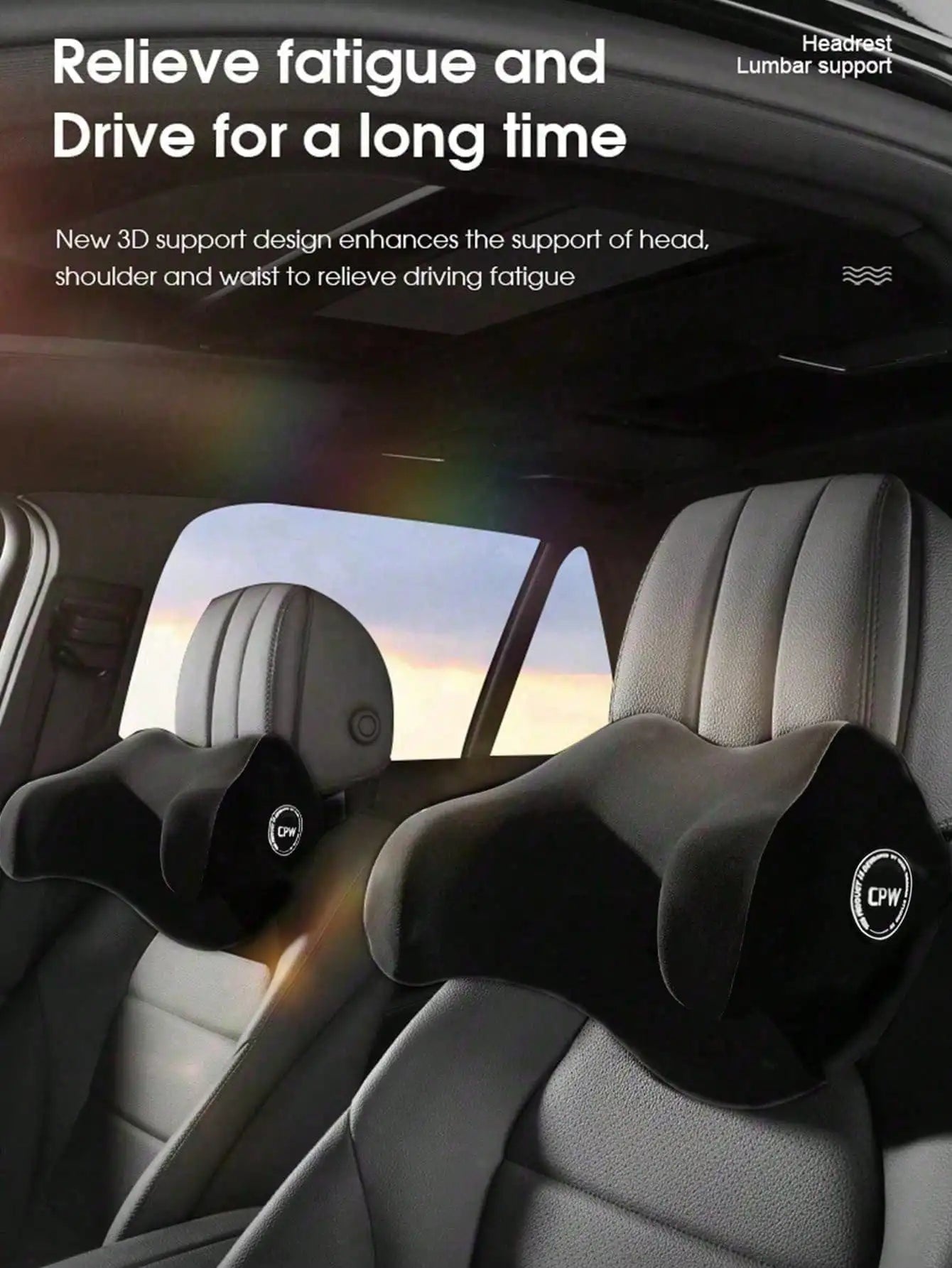 1pc Car Headrest, Neck Pillow for Preventing Neck Tilting, In-car Supplies, Side Support for Adults, U-shaped Memor