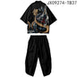 Large Size 5XL 6XL Japanese Kimono Cardigan Pants Set Print Fox Men Women Shirt Tradition Yukata Haori Obi Cosplay Costume