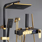 Gold Piano Digital Display Bathroom Shower Set Brass Bathroom Faucet Accessories Thermostatic Digital Bathroom Shower System